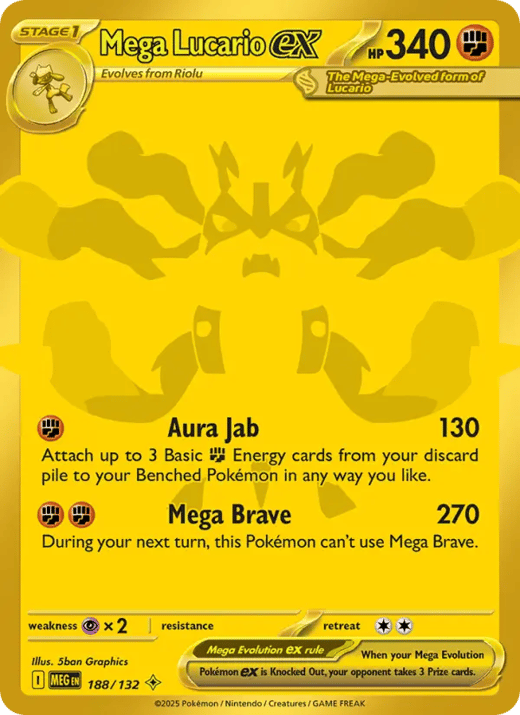 Mega Lucario ex 188 — Mega Evolution