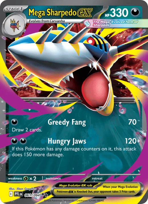 Méga-Sharpedo-ex 061 — Flammes Fantasmagoriques