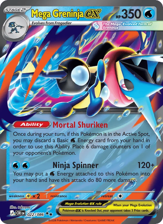 Mega Greninja ex 022 — Chaos Rising Set