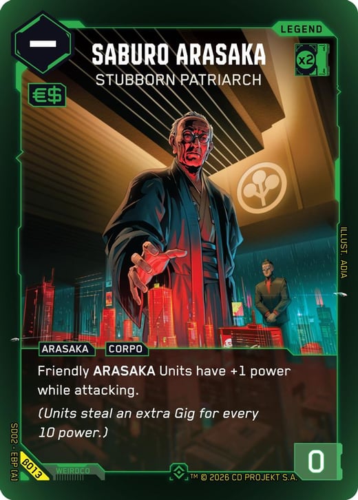 Saburo Arasaka: Stubborn Patriarch β013 — Embracing Power — Beta Starter Deck