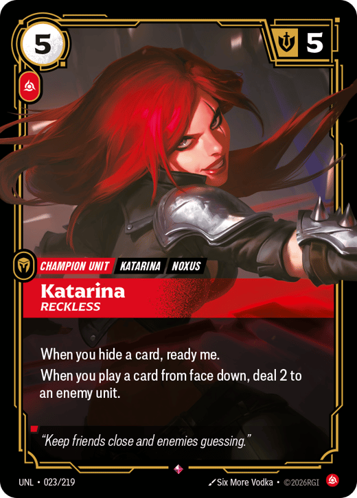 Katarina, Reckless UNL-023/219 — Unleashed