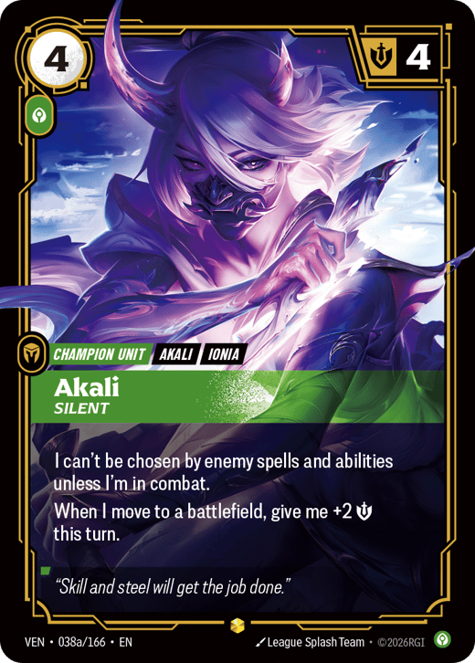 Akali, Silent VEN-038a/166 — Vendetta