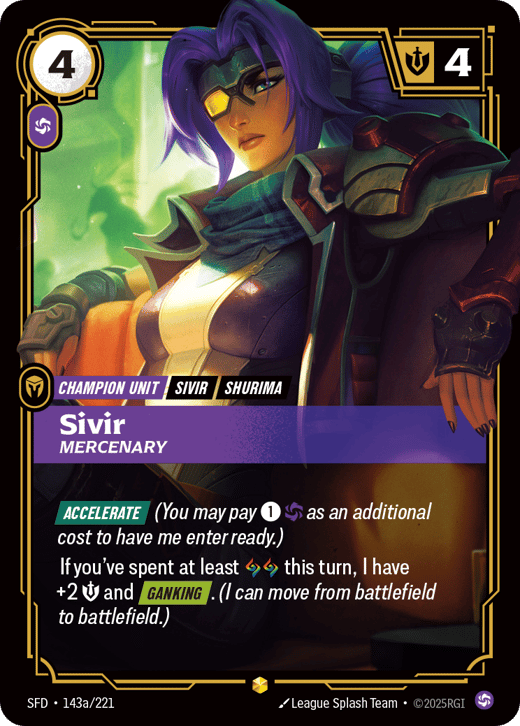 Sivir, Mercenaire SFD-143a/221 — Spiritforged