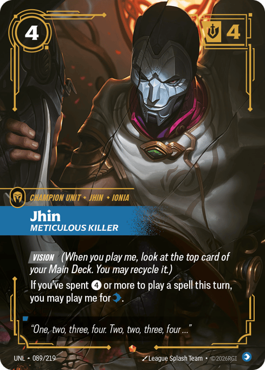 Jhin, Meticulous Killer UNL-089/219 — Unleashed