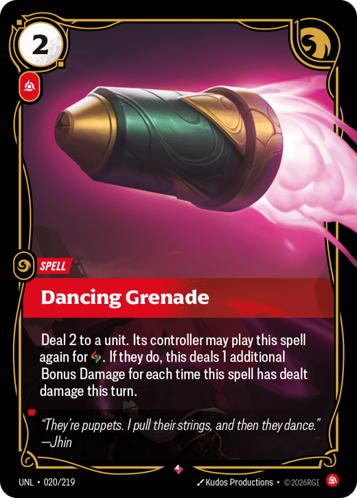 Grenade dansante UNL-020/219 — Unleashed