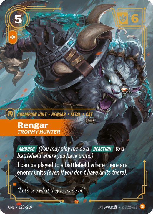 Rengar, Trophy Hunter UNL-120/219 — Unleashed