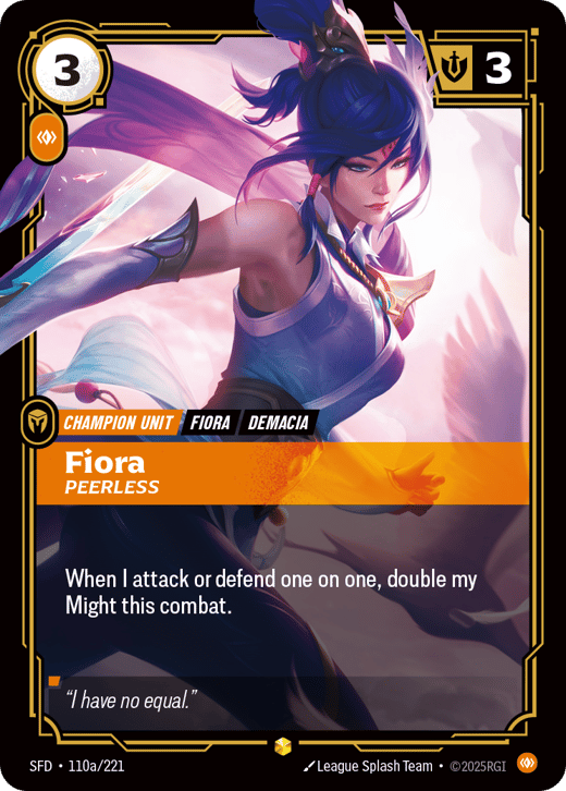 Fiora, Peerless SFD-110a/221 — Spiritforged