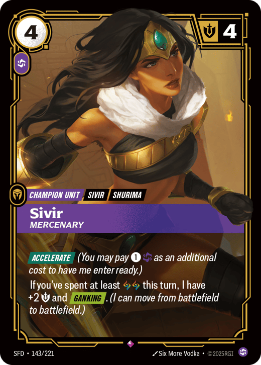 Sivir, Mercenaire SFD-143/221 — Spiritforged
