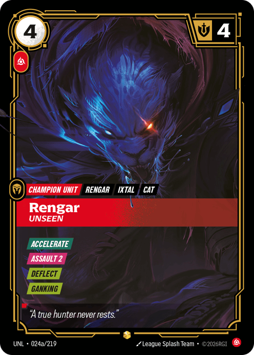 Rengar, Invisible UNL-024a/219 — Unleashed