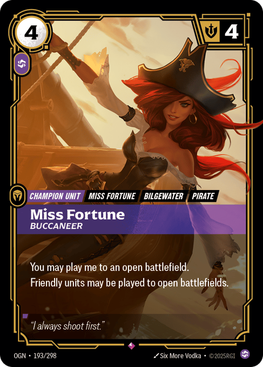 Miss Fortune, Corsaire OGN-193/298 — Origins