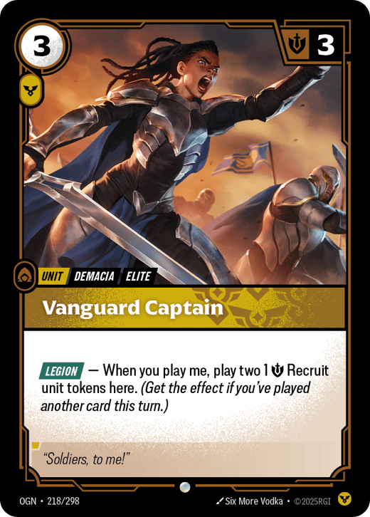 Capitaine de l'avant-garde OGN-218/298 — Origins