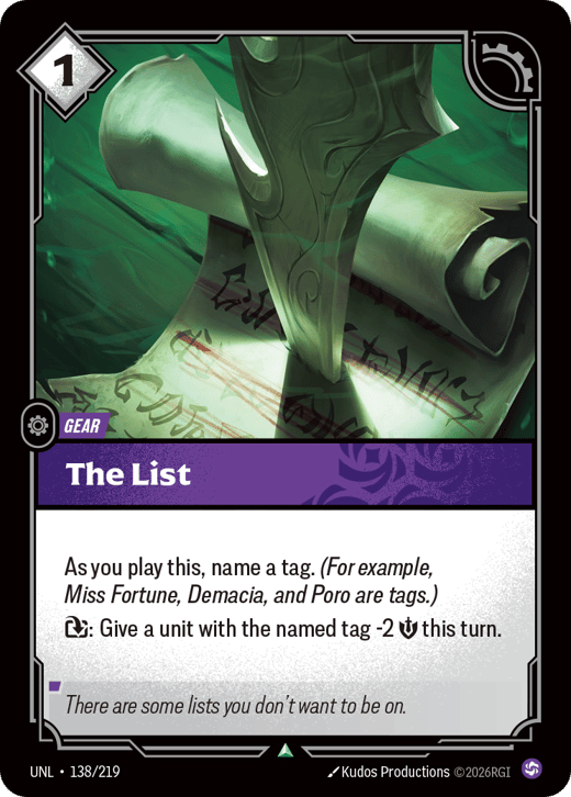 La liste UNL-138/219 — Unleashed
