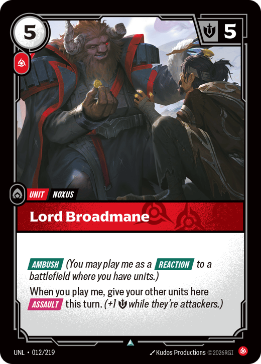 Lord Broadmane UNL-012/219 — Unleashed