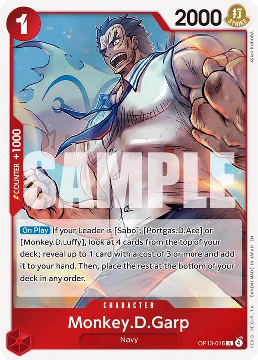 Monkey D. Garp OP13-016 — OP-13 Carrying On His Will