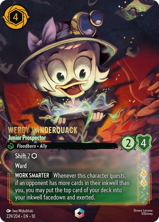 Webby Vanderquack - Junior Prospector (Enchanted) 229/204 — Whispers in the Well