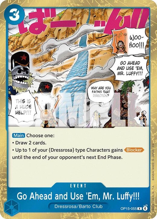 Je vous en prie, m'sieur Luffy, c'est pour vous !! OP15-055 — OP-15 Adventure on Kami's Island